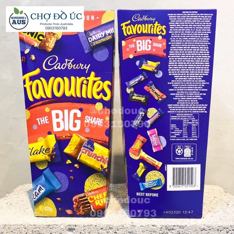 Kẹo Chocolate CADBURY FAVOURITES - nhập Úc