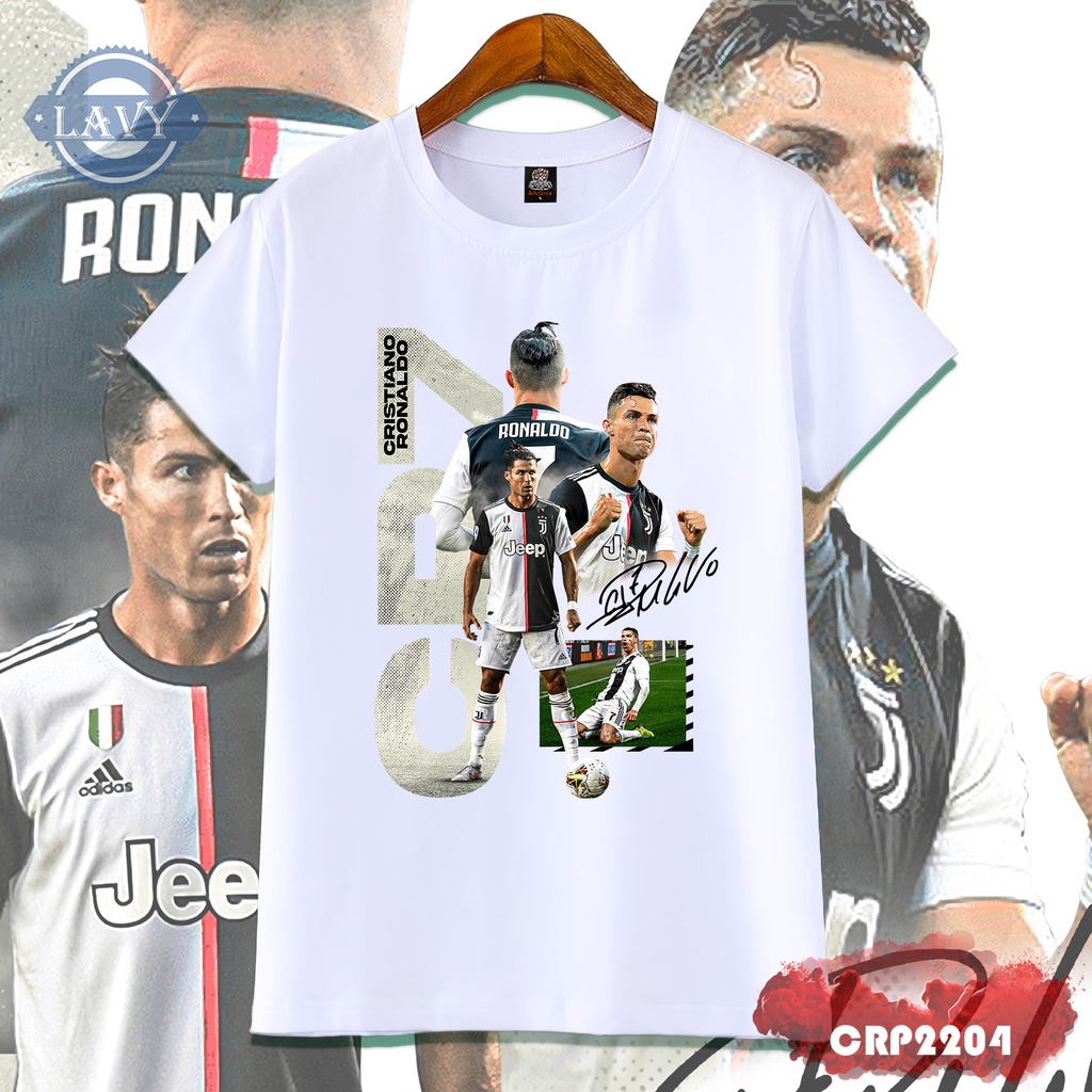 Áo thun nam cổ tròn in hình Ronaldo CR7, áo phông unisex nam nữ vải cotton co giãn chất lượng cao | CRP2204-TT01