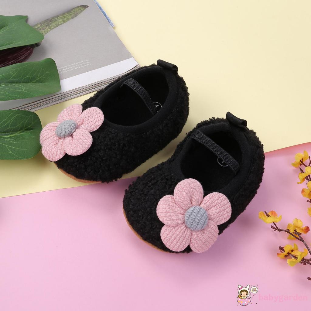 Giày da lộn đế mềm chống trượt dành cho bé gái