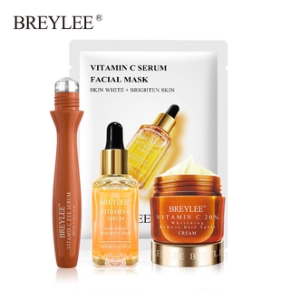 Bộ Serum Và Kem Dưỡng Da BREYLEE Chứa Vitamin C Làm Mờ Tàn Nhang Quầng Thâm Mắt Cho Da Trắng Sáng