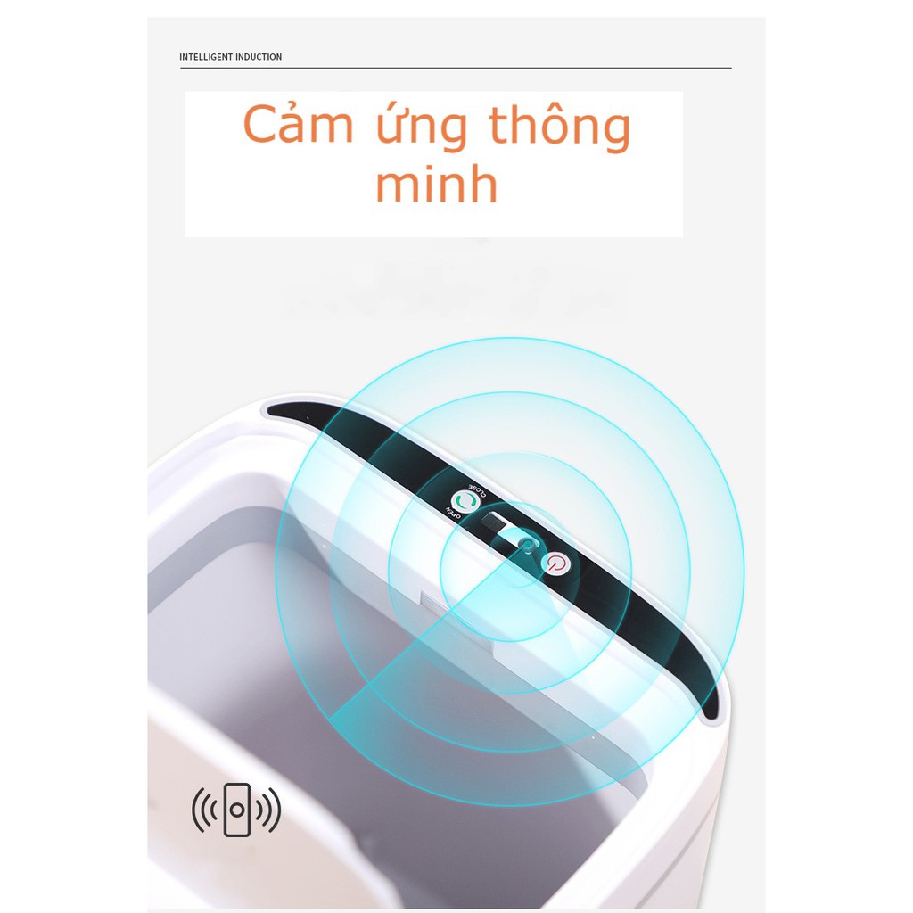 BH 1 đổi 1 Thùng Rác Cảm Ứng Thông Minh Có Nắp Đóng Mở Tự Động Có Hộp Đựng Túi Rác Tiện Lợi Đèn Chiếu Sáng Ban Đêm