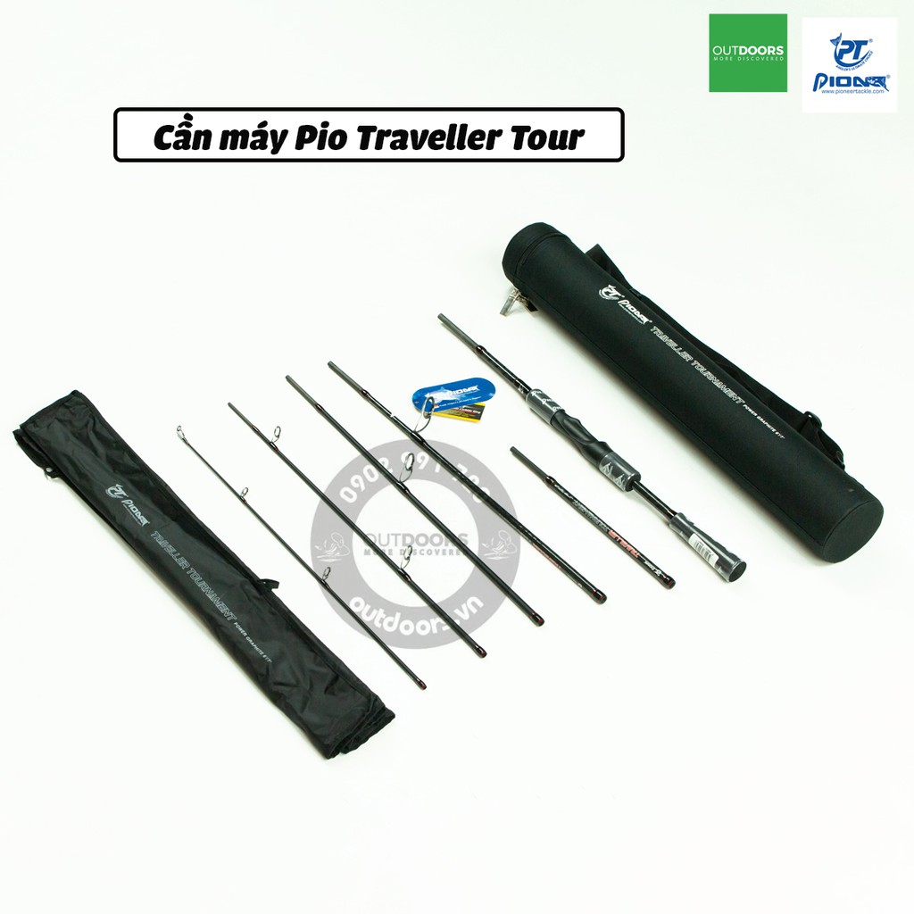 Cần lure máy đứng Pioneer Traveller Tour có thể thay đổi 2 độ dài + kèm ống đựng cần câu du lịch