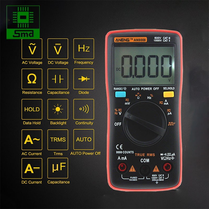 Multimeter Đồng hồ vạn năng ANENG AN8009 màn hình điện tử LCD cho kết quả chính xác cao dễ dàng sử dụng