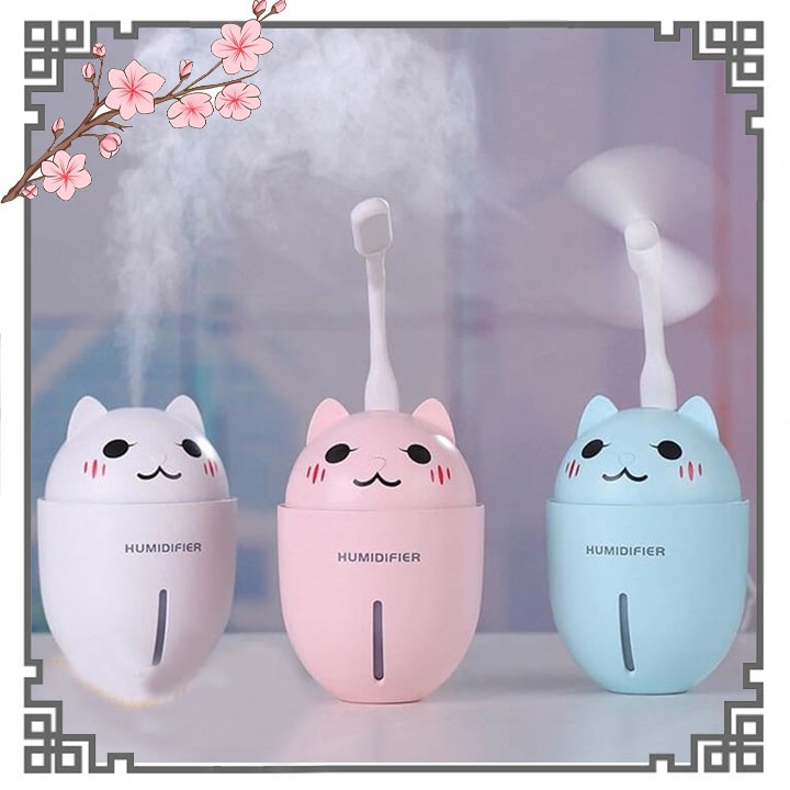 [FREE SHIP] Máy Phun Sương Tạo Ẩm Tiện Ích Kiêm Đèn Ngủ Và Quạt Mát 3 in 1