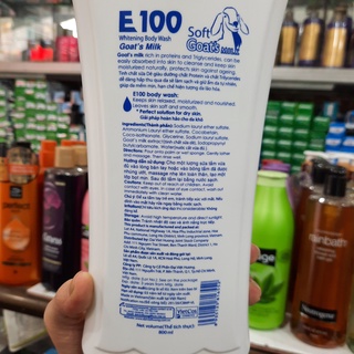 Sữa Tắm E100 Tinh Chất Sữa Dê Làm Trắng Da 800ml