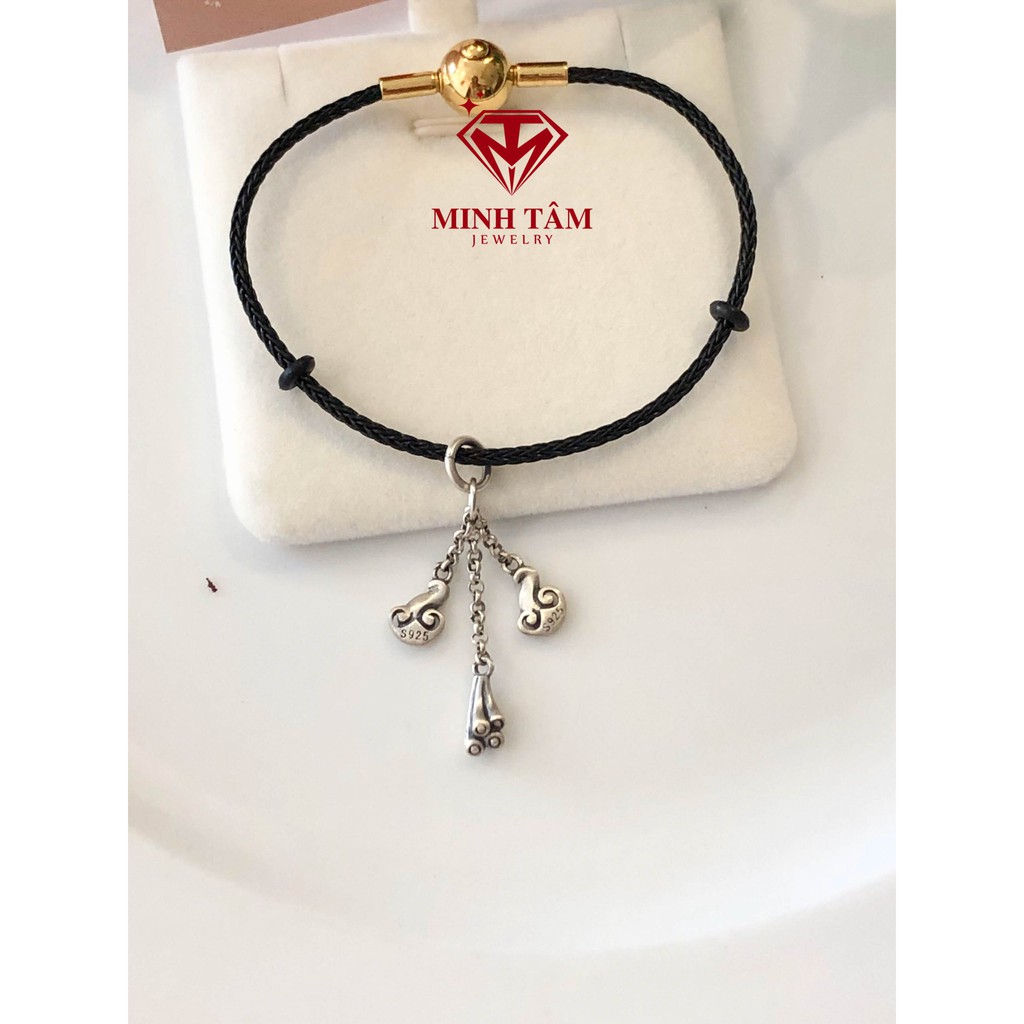 Charm bạc 925 gậy như ý cát tường đài sen, Charm bạc treo gậy như ý cát tường bạc S925-Minh Tâm Jewelry