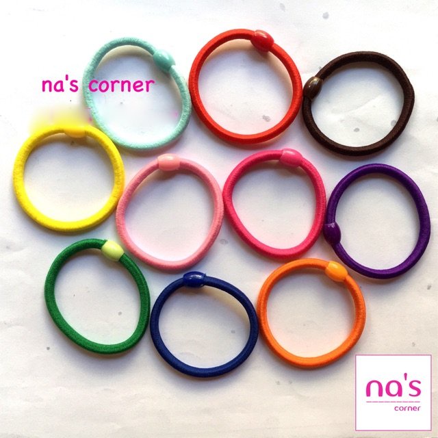 Set 10 thun cột tóc trơn nhiều màu sợi dày bền