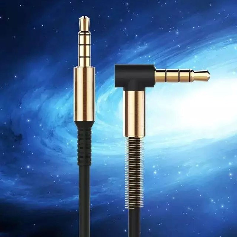 Cáp Chuyển Đổi Âm Thanh 1m Aux Sang Jack 3.5mm Góc Phải 90 Độ Chuyên Dụng Cho Xe Hơi