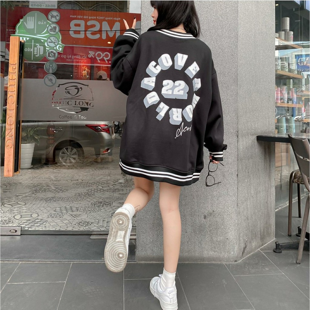 Áo Khoác Nỉ Bông BOMBER ACOVER Tay Dài Form Rộng Ulzzang Unisex