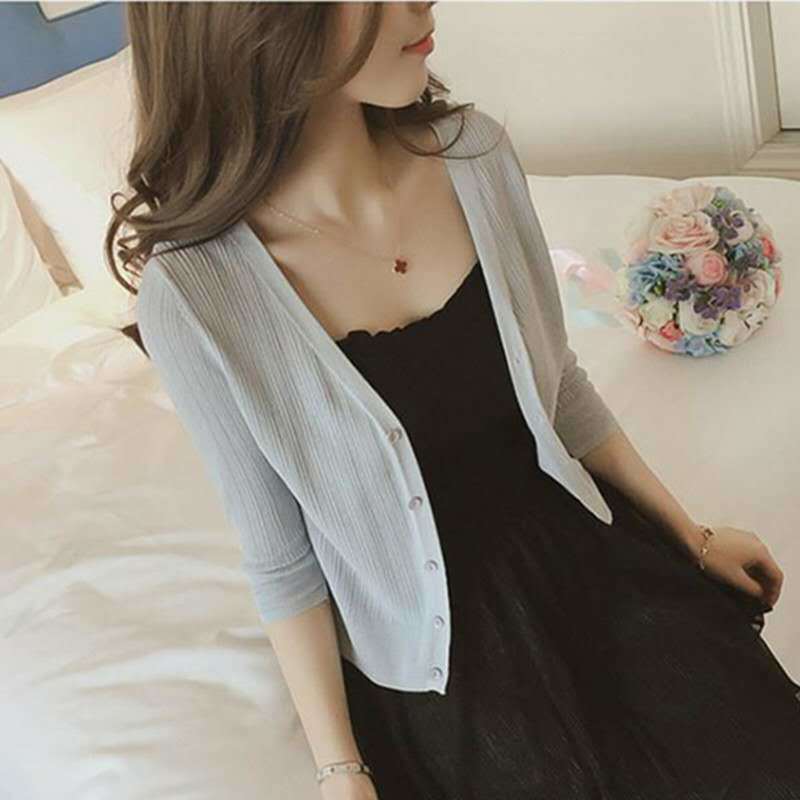 Áo Khoác Cardigan Dệt Kim Phong Cách Hàn Quốc Xinh Xắn Cho Nữ