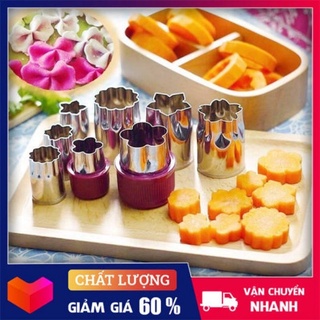 Bộ tỉa rau củ quả 8 món , bộ dụng cụ cắt tỉa tạo hình rau củ bằng inox