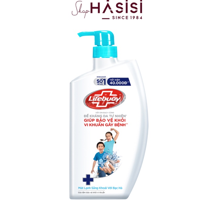 LIFEBUOY - Sữa Tắm Mát Lạnh Sảng Khoái Với Bạc Hà 850g (Xanh Dương Nhạt)