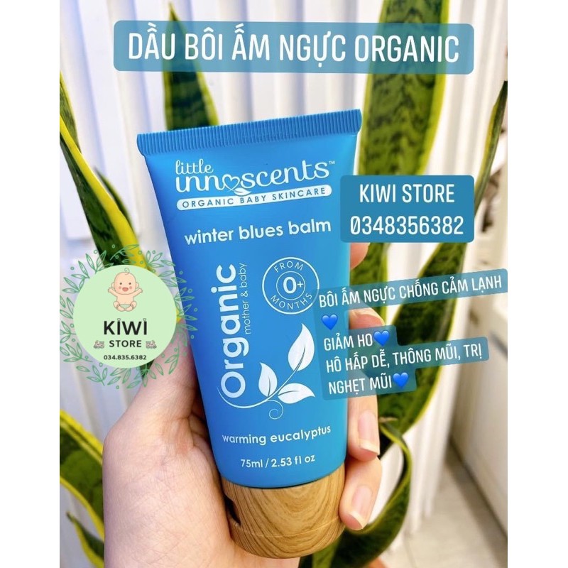 Dầu bôi ấm ngực Organic Little Unn Scents 75ml (tuýp)