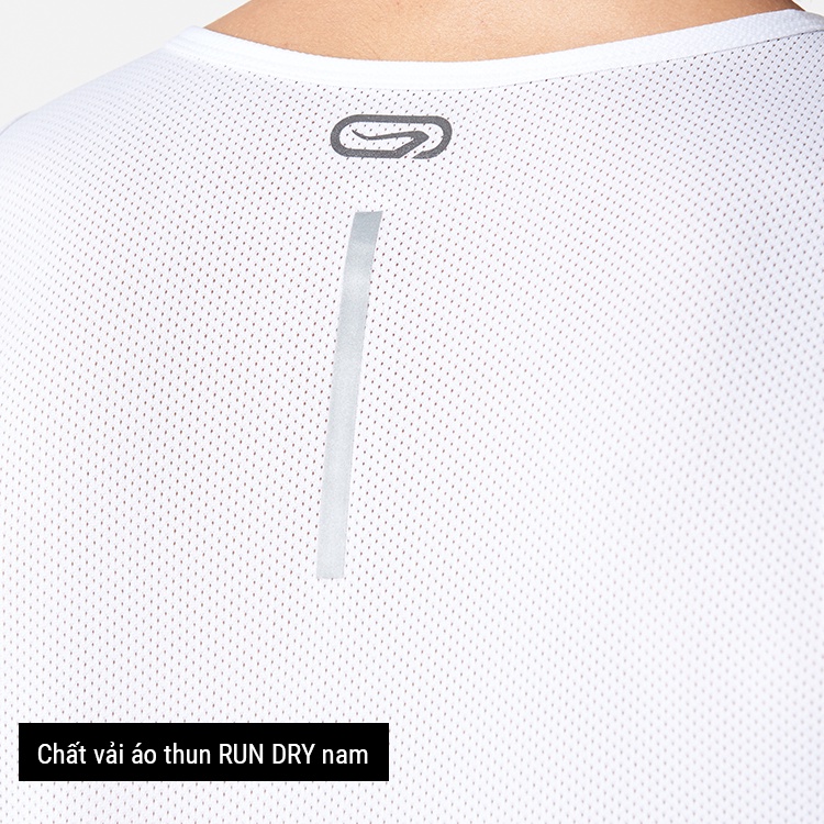 Áo thun thể thao tank top nam run dry KALENJI chuyên chạy bộ, nhanh khô - trắng
