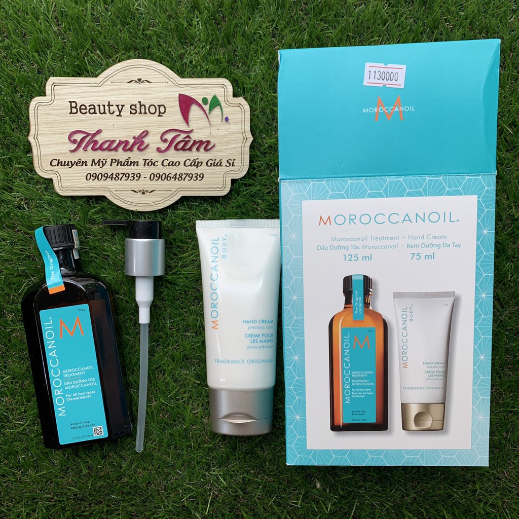 Chính hãng  Combo Tinh dầu Moroccanoil dưỡng tóc 125ml và Kem dưỡng da tay 75ml