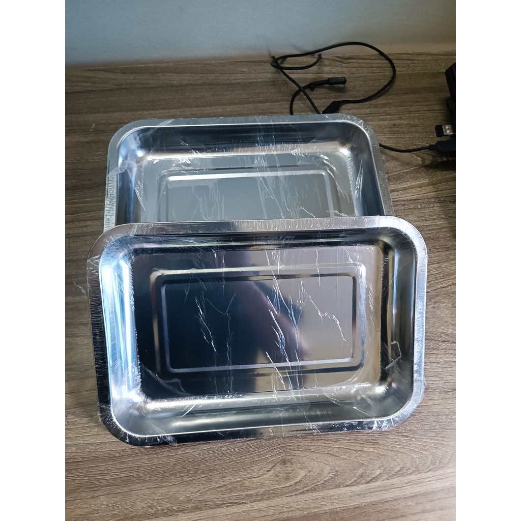 Khay inox chữ nhật đụng dụng cụ y tế KT 30x20x5 cm kèm nắp đậy