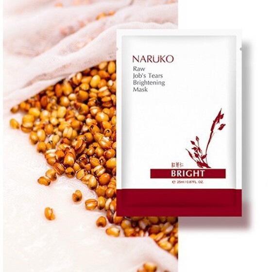 Mặt nạ Naruko NRK trắng sáng da hộp  Raw Job’s Tears Brightening Mask hộp 10 miếng