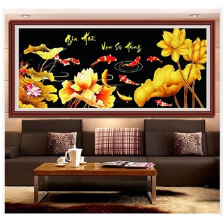 Tranh đính đá Gia Hoà Vạn Sự Hưng I kt 105x50cm I VS118