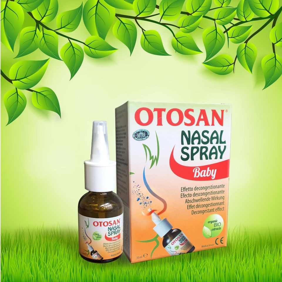 Otosan Nasal Spray Baby - Hỗ trợ viêm mũi do vi khuẩn hay virus, viêm xoang, khô niêm mạc mũi (Lọ 30ml)