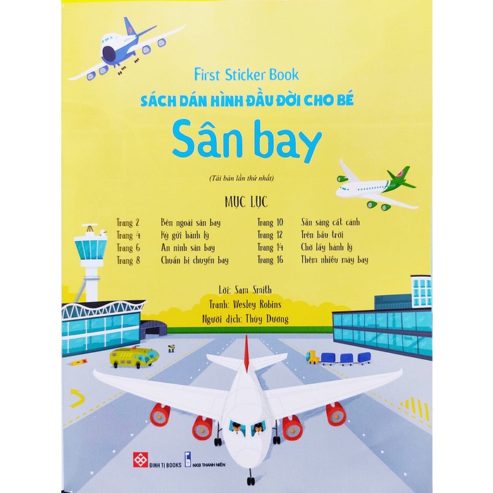 Sách dán hình đầu đời cho bé - Sân bay - Dành cho trẻ em từ 3 đến 8 tuổi