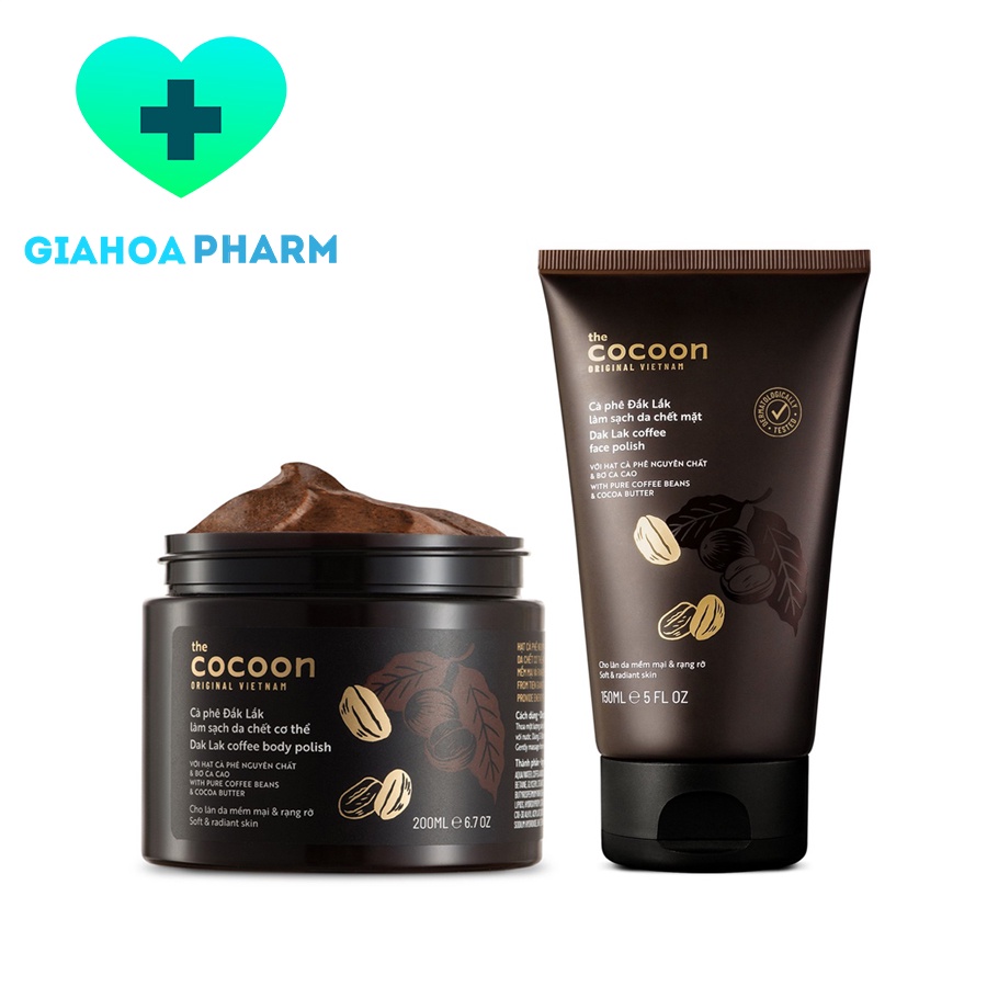 Kem tẩy da chết cơ thể, mặt, toàn thân hạt cà phê Đắk Lắk Cocoon giúp da mềm mịn, sáng khỏe
