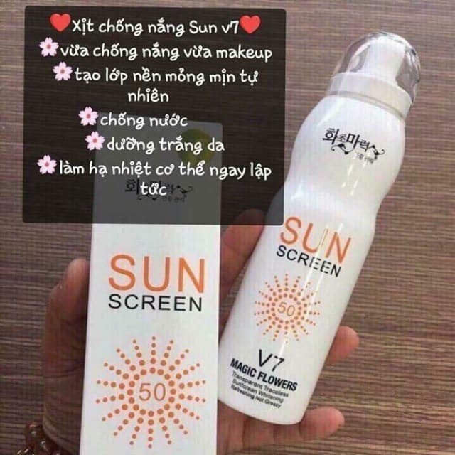 Xịt chống nắng SunScreen V7 Magic Flowers – Hàn Quốc