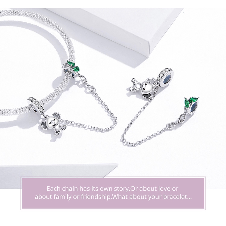 Hạt charm Bamoer có dây xích độc đáo SCC1523