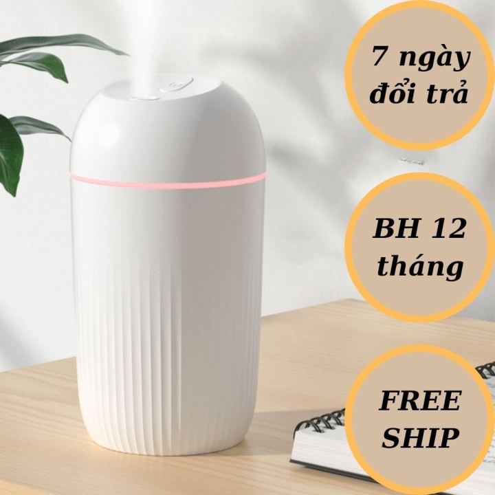 Máy Xông Tinh Dầu, Máy Phun Sương Khuếch Tán Tạo Ẩm Dung Tích 420ml Có Đèn Led Dùng Làm Đèn Ngủ
