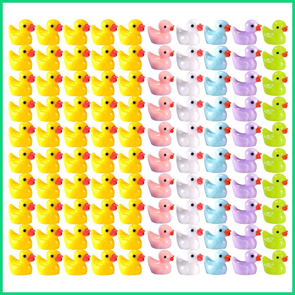Set 100 Tượng Vịt Con Mini Bằng Nhựa Resin Trang Trí Tiểu Cảnh