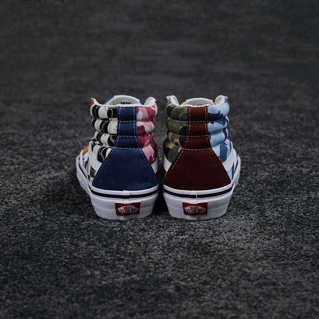 Giày Sneakers BAPE x Vans Sk8-Hi Cổ Cao Cá Tính Thời Trang