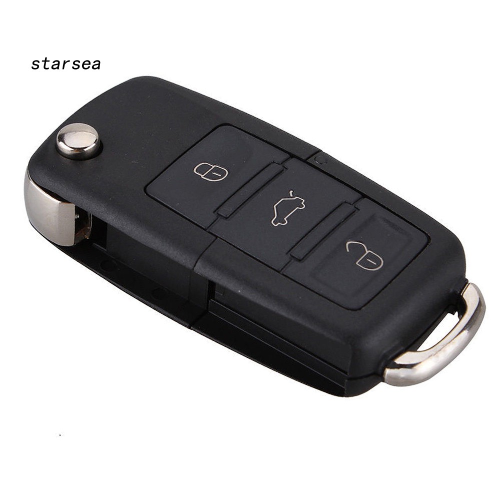 Vỏ Chìa Khóa Điều Khiển Từ Xa 3 Nút Gấp Được Cho Bora Passat Golf Polo Jetta