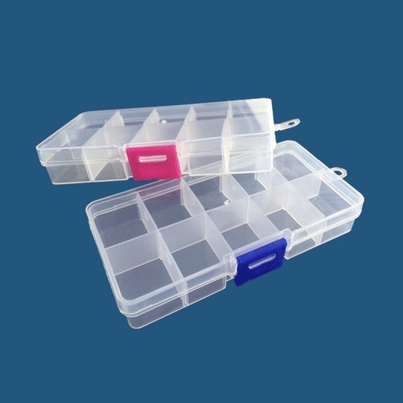 Hộp nhựa PP trong suốt 10 ngăn chứa đồ tiện lợi 211014