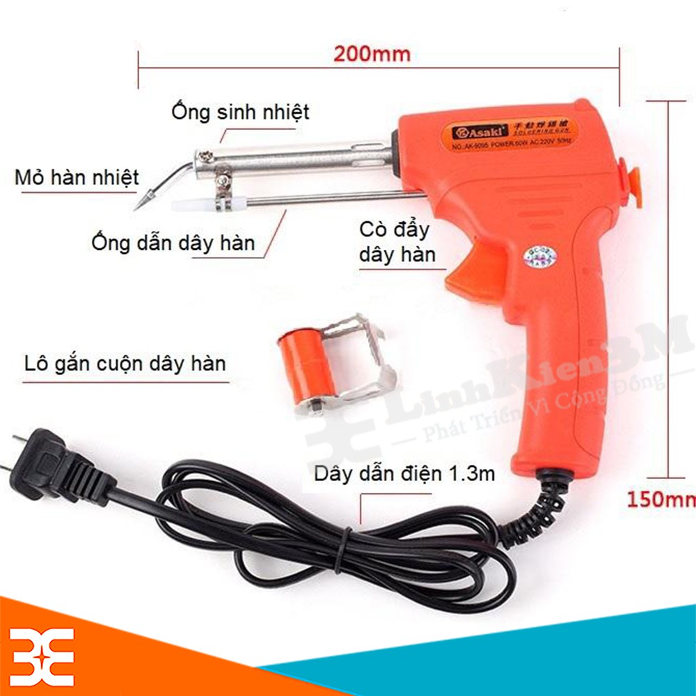 Mỏ Hàn Tự Động Đẩy Thiếc Asaki AK-9095 220VAC 60W