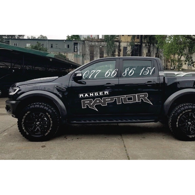 Tem Dán Sườn Xe Ranger Raptor Cho xe Màu Đen