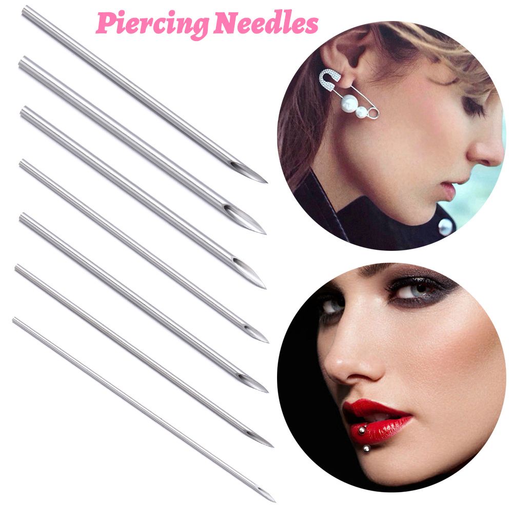 Bộ 5 Kim Xỏ Khuyên Cơ Thể Bằng Thép Không Gỉ 316 Dùng Một Lần Thời Trang