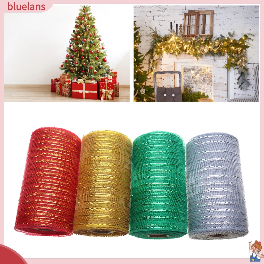 Set lưới dây ruy băng poly ánh kim sáng tạo chống thấm nước để tự trang trí thủ công cho Giáng sinh