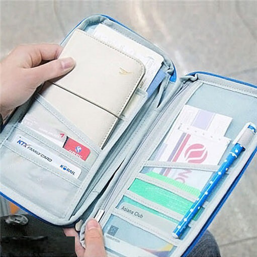 Ví passport cầm tay 12 ngăn Hàn Quốc 25cm - bóp đựng giấy tờ/ thẻ ngân hàng