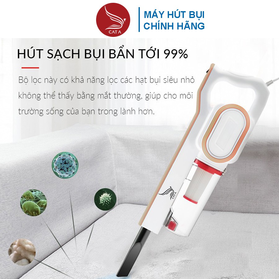 [CÁT Á] Máy Hút Bụi Cầm Tay Cát Á VC20A Công Suất 600W Lực Hút 12000Pa Bảo Hành 6 Tháng Kèm 9 Đầu Hút + Đầu Hút Chăn Nệm | BigBuy360 - bigbuy360.vn