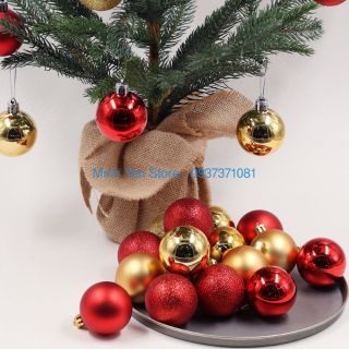 Set 24 quả châu 4cm(nhiều loại) trang trí cây thông Noel