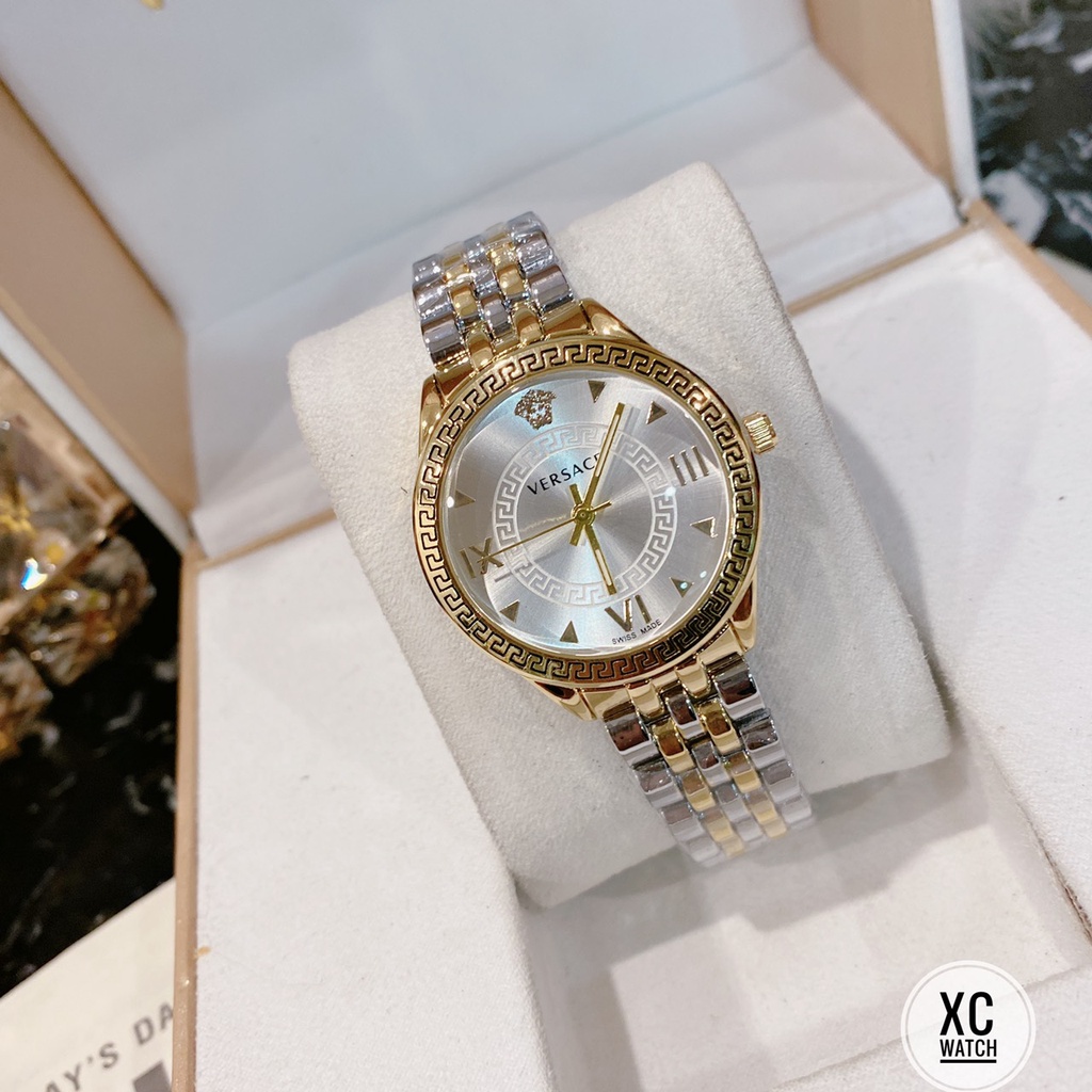 Đồng hô đeo tay thời trang, đồng hồ nữ đẹp VERSACE dây kim loại cao cấp chống nước