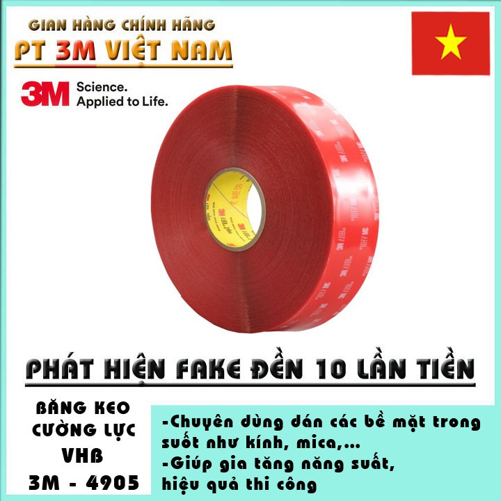 Băng keo cường lực trong suôt siêu dính VHB 3M 4905 1-2-5 mét