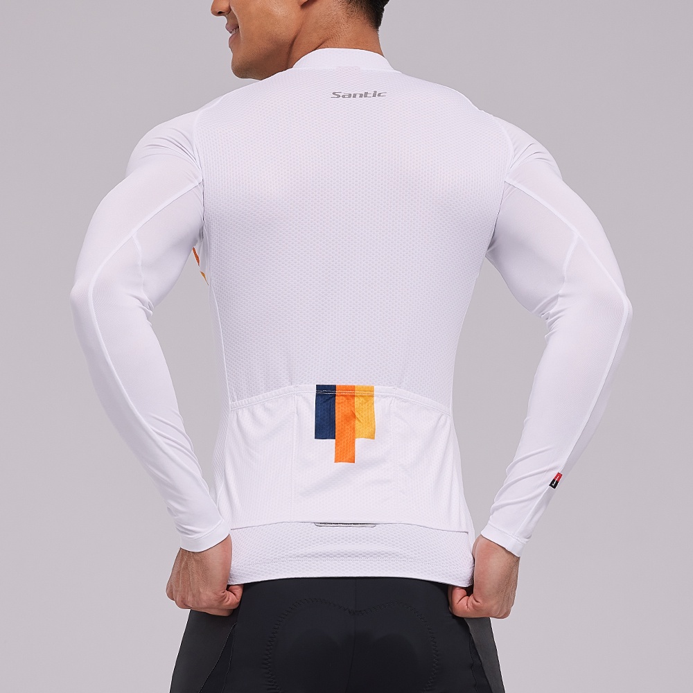 Santic Áo đạp xe nam thoáng khí nhanh khô họa tiết sọc phối màu tương phản M1C01125