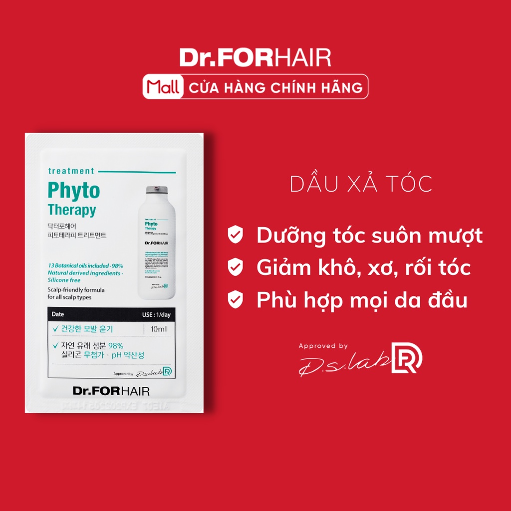 Dầu xả dưỡng tóc Dr.FORHAIR chăm sóc da đầu nhạy cảm Dr For Hair Phyto Therapy 10ml/gói