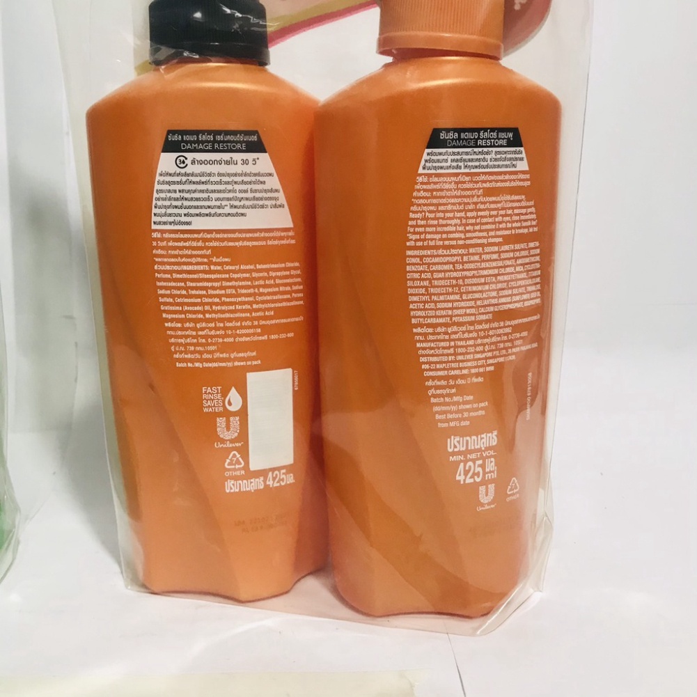 Combo cặp dầu gội, và xả sunsilk Thái Lan 450ml
