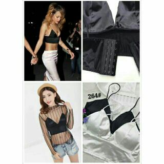 Áo Bra Satin 2 dây phi bóng 8 nấc cài
