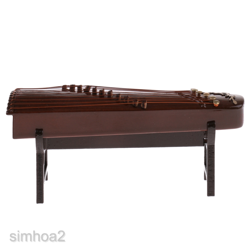 1/12 Scale Dollhouse Miniature Vintage Guzheng Chinese Plucked Instruments
