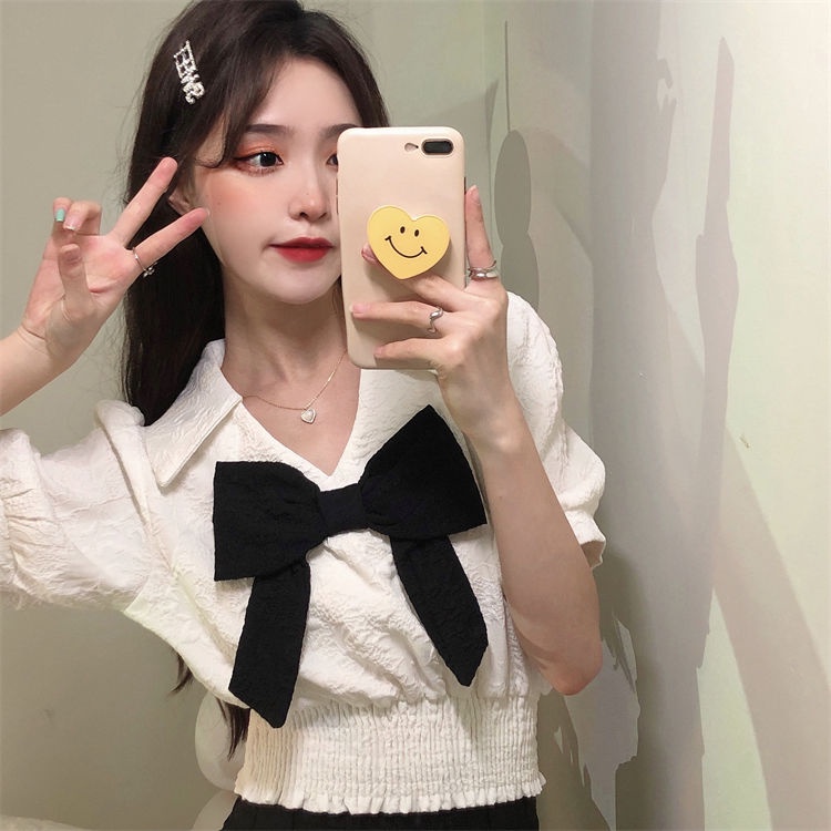 Áo Kiểu Tay Ngắn Phối Nơ Eo Cho Nữ JL-TX-314