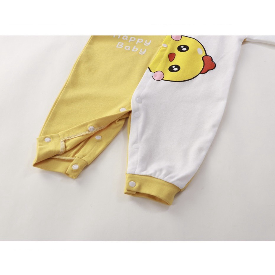 Body liền thân dài tay Cotton organic cúc giữa cho bé trai bé gái Hảng quảng châu xuất Mỹ