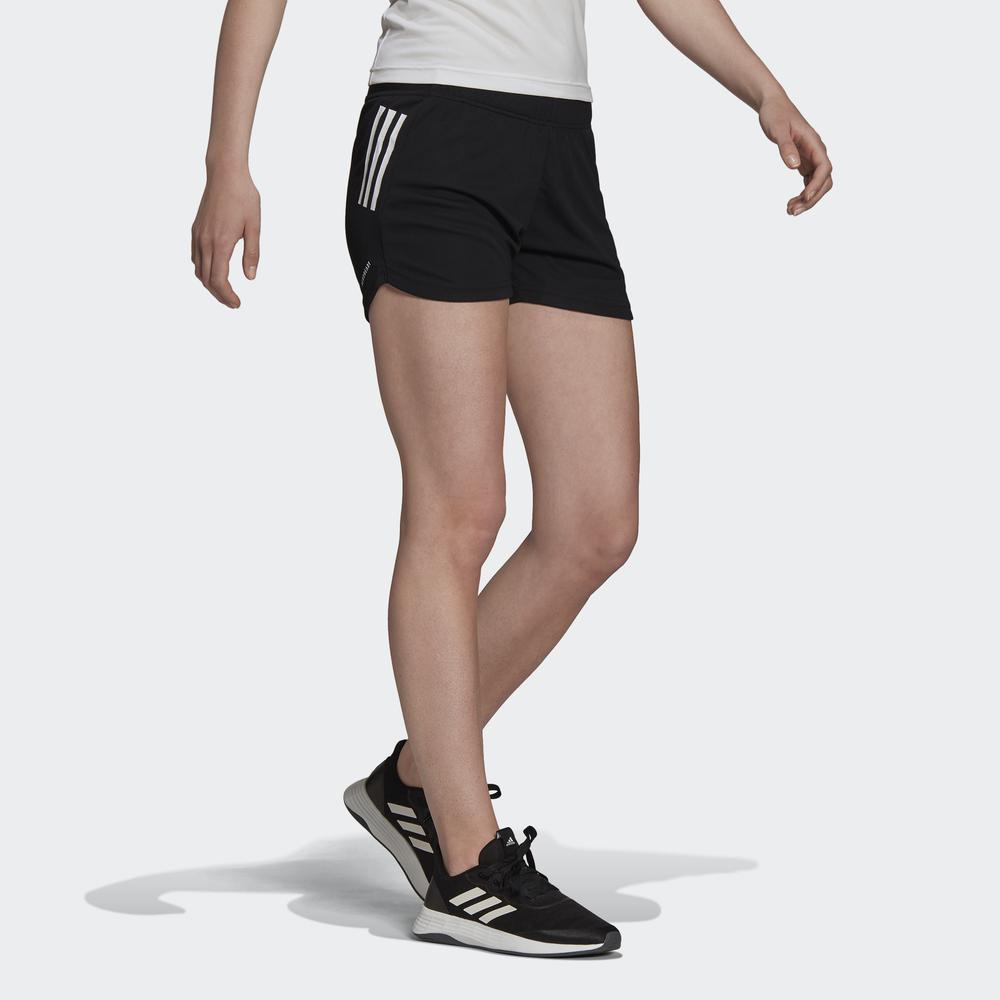 Quần Ngắn adidas TRAINING Nữ Quần Short Thể Thao 3 Sọc Dệt Kim Designed To Move Màu đen H45575