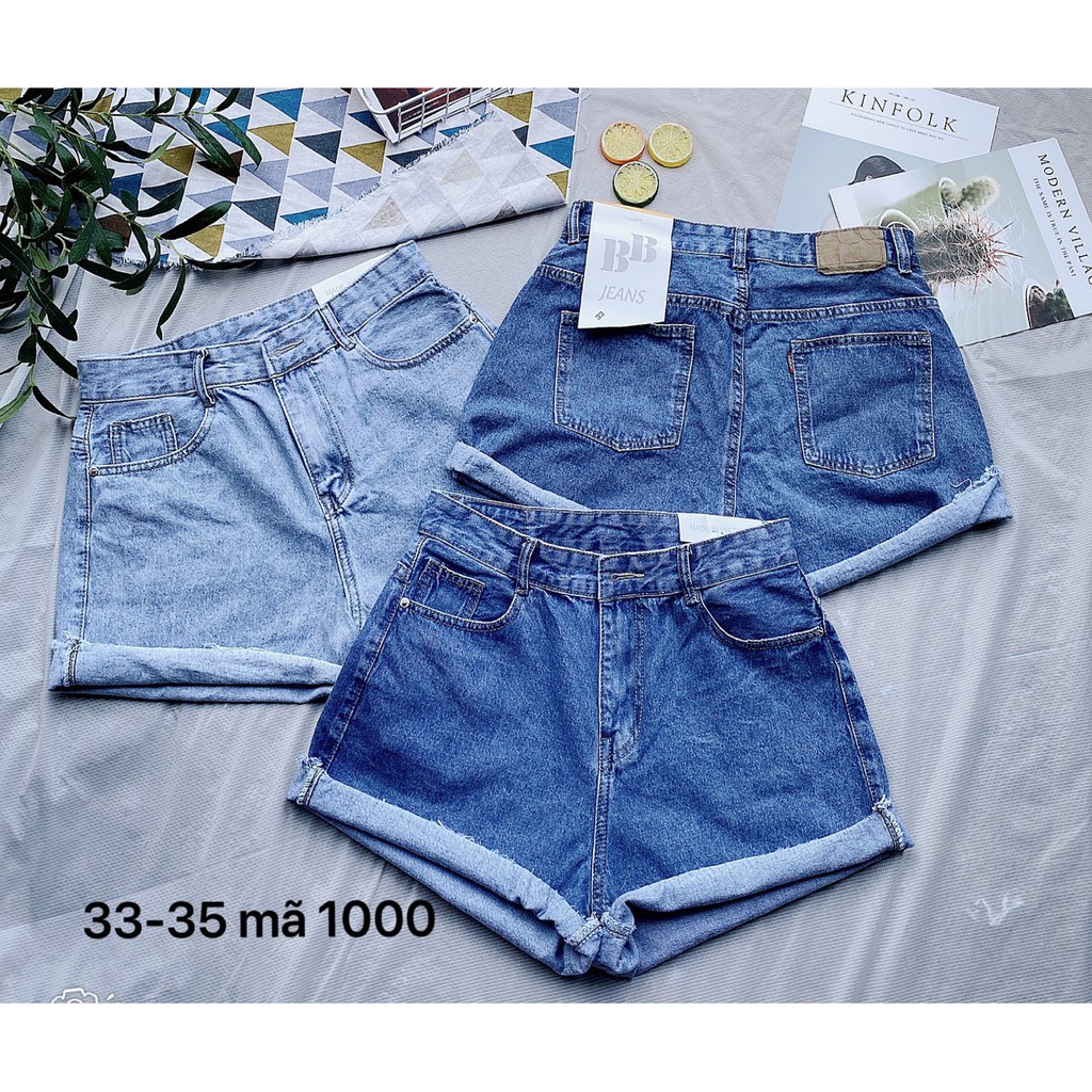 Quần short jean nữ màu xanh đậm từ size 40kg size đại 75kg mẫu trơn quần short lưng cao hàng VNXK - 2KJean